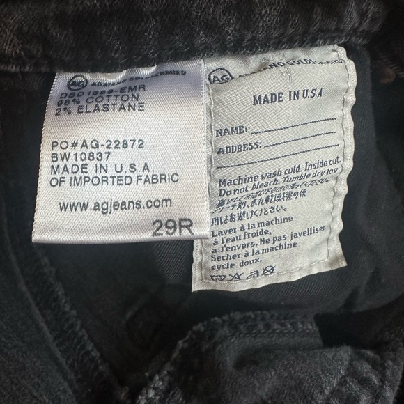 Ag Adriano Goldschmied Black Super Skinny Ankle Jeans 29r Preowned EUC - Picture 9 of 9